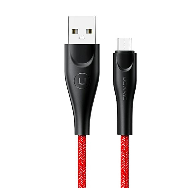 USAMS PINTAS LAIDAS U41 MICROUSB/USB FAST CHARGE 1M RAUDONAS SJ393USB02 (US-SJ393)