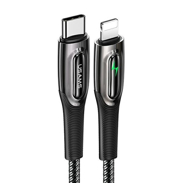 USAMS Pintas laidas USB-C na Lightning Smart Power-off 20W PD Laidas 1.2m juodas SJ518USB01 (US-SJ518)