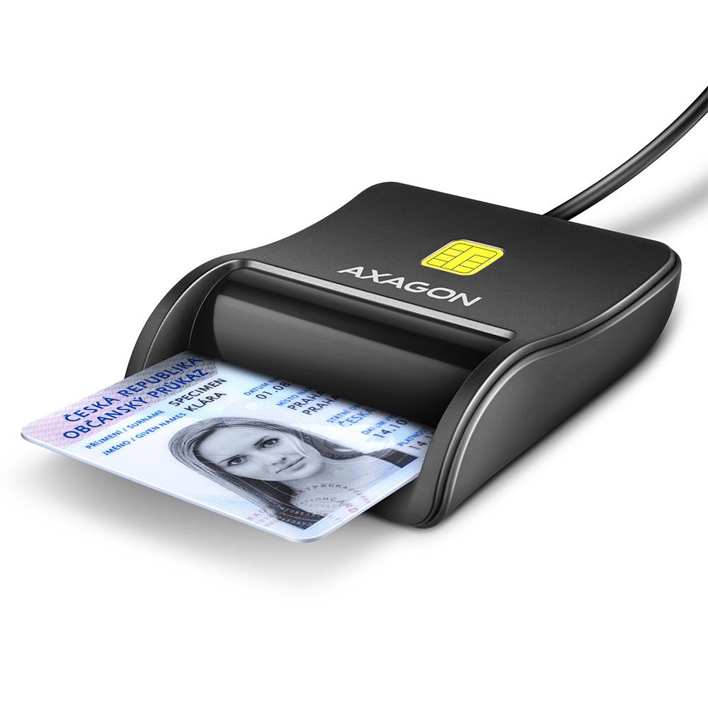 Axagon plonas SmartCard kortelių skaitytuvas USB2.0 1.3m CRE-SM3N