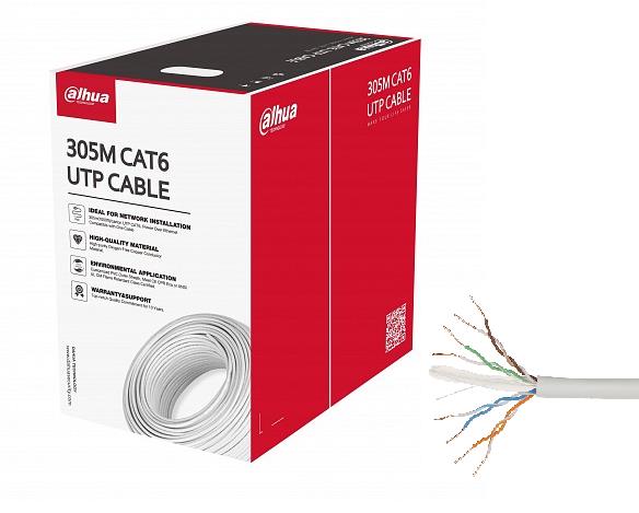 Kabelis DAHUA Cat6 UTP 305m baltas