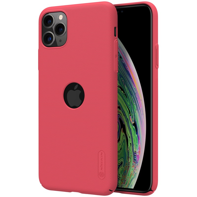 Nillkin Super Frosted Shield - dėklas Apple iPhone 11 Pro z wycięciem na logo (Bright raudonas)