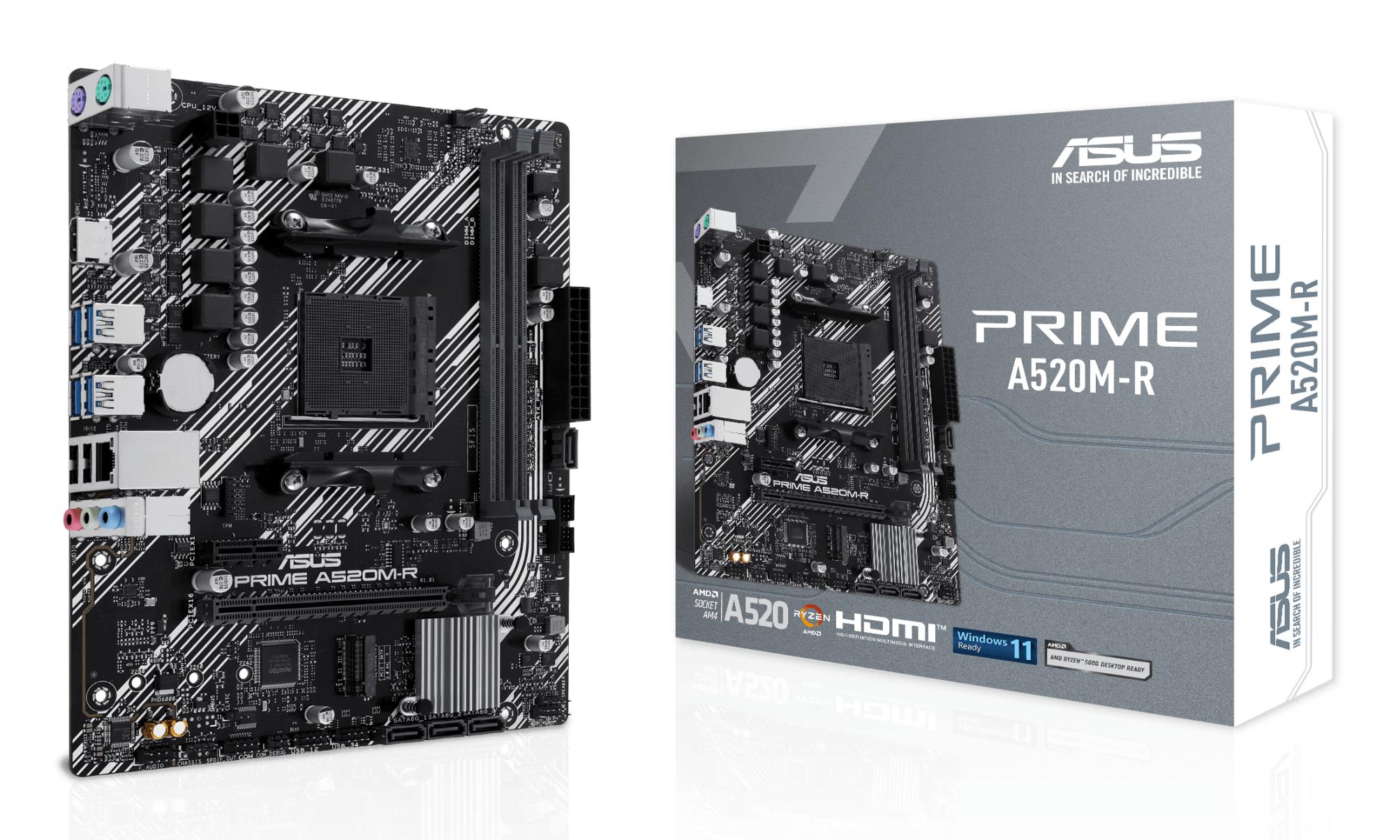 Pagrindinė plokštė ASUS Prime A520M-R AMD A520 SAM4 DDR4 Micro-ATX