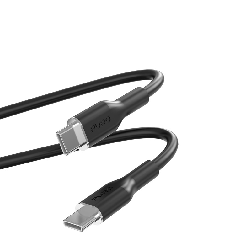 PURO ICON Soft laidas - Kabel USB-C do USB-C 1,5 m (juodas)