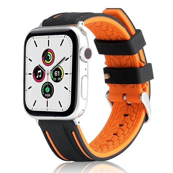 Beline Dirželis Apple Watch Solid Silicone 42/44/45/49mm oranžinis-juodas