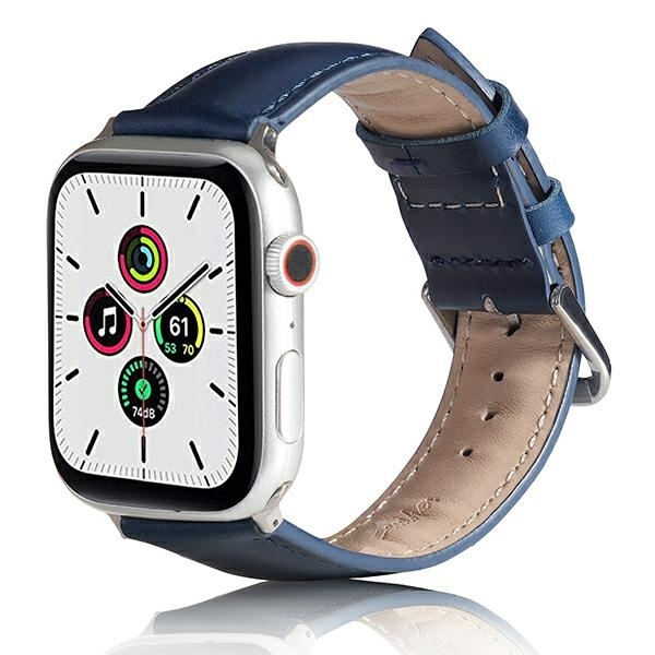 Beline Apple Watch dirželis Leather 42/44/45/49mm mėlynas