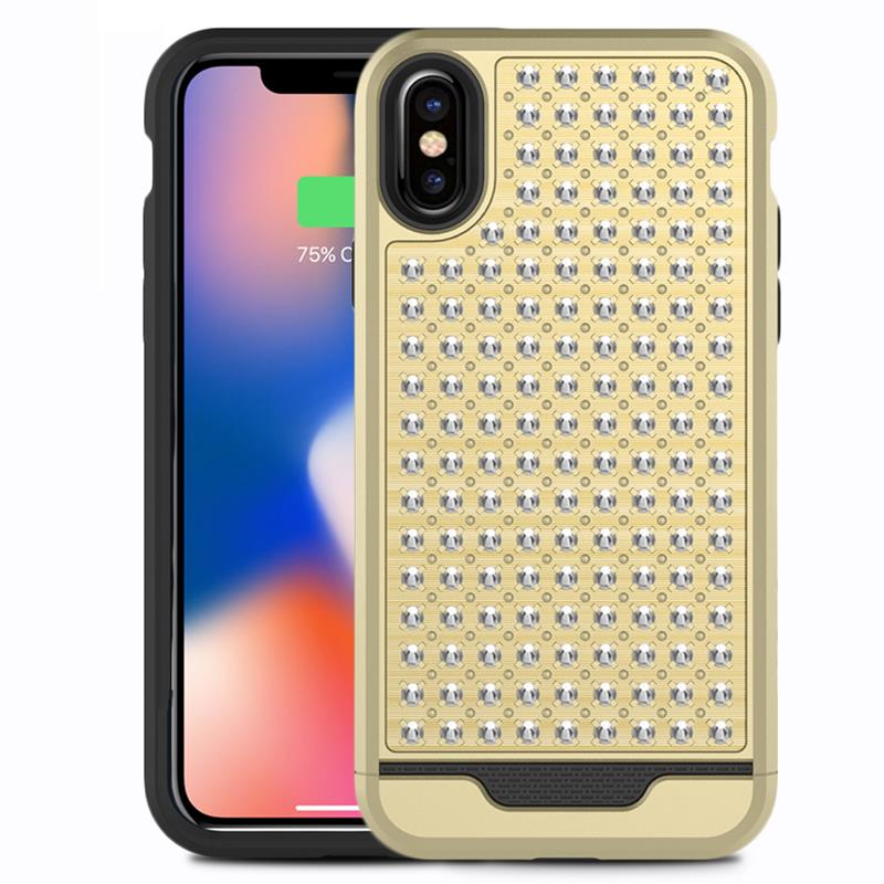Zizo Star Diamond Hybrid Cover iPhone X (auksinis/juodas)
