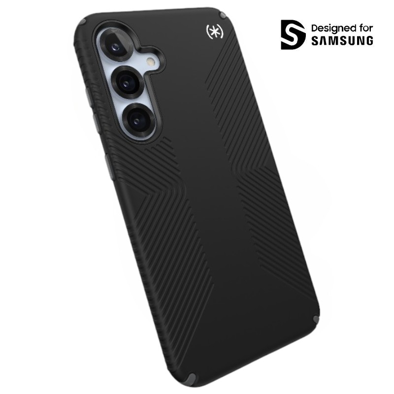 Speck Presidio2 Grip Magnet - Samsung Galaxy S25+ / 24+ MagSafe dėklas (juodas/Slate pilkas/baltas)