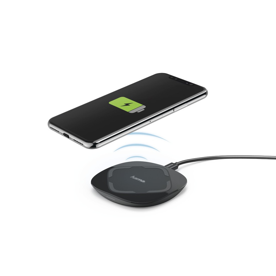 HAMA Indukcinis įkroviklis TELEFONAMS "QI-UFC 10" JUODAS