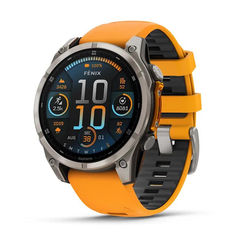 Išmanusis laikrodis Garmin Fenix 8 Sapphire oranžinis