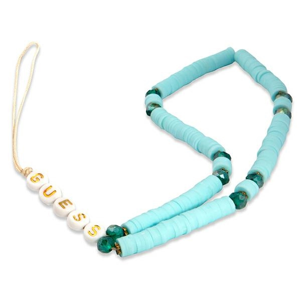 Guess pakabukas GUSTPEARP telefono dirželis mėlynas Heishi Beads