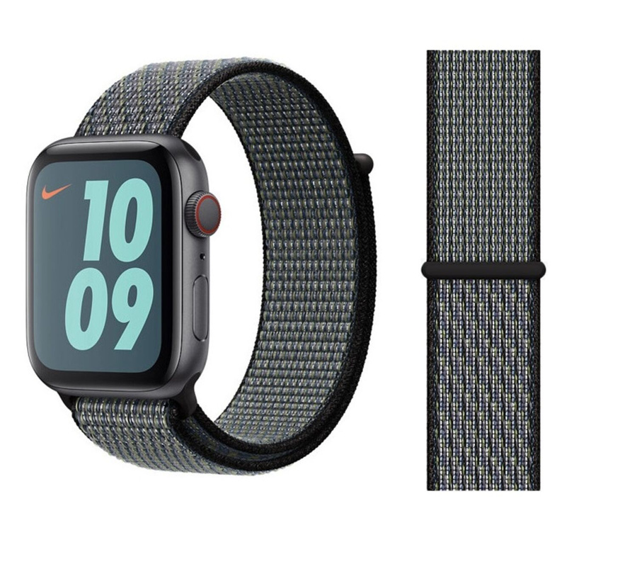 ORIGINAL APPLE NIKE Sport Loop dirželis 44MM MXN52ZM/A INDIGO/LIME BAND