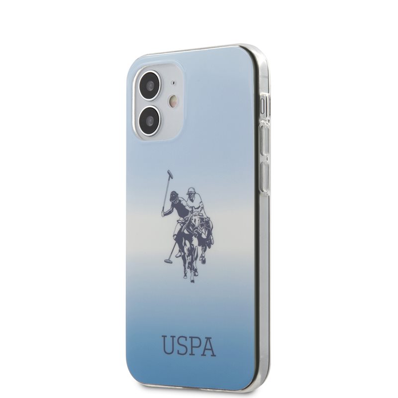 US Polo Assn. Gradient Pattern Collection iPhone 12 mini dėklas telefonui - mėlynas