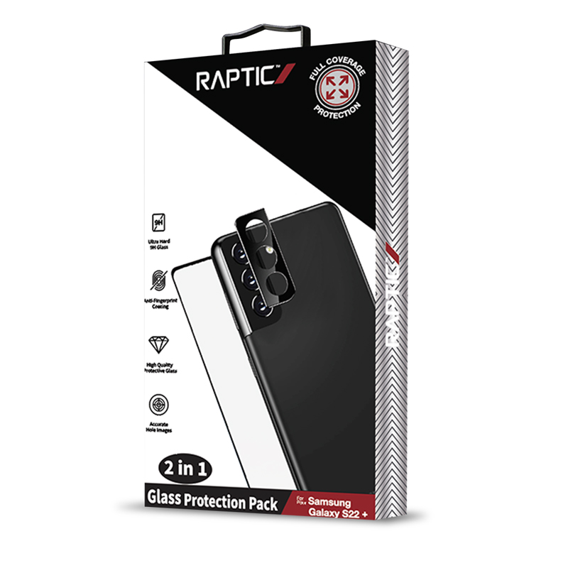 Raptic Glass 2 in 1 bunle Kit Samsung Galaxy S22+ (Screen protector + Camera Lens protector)
