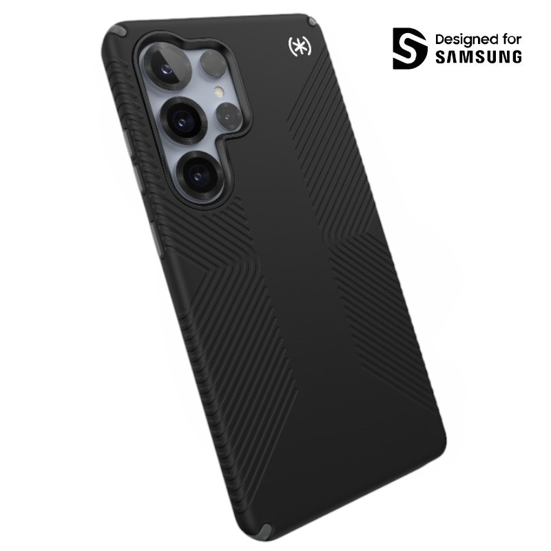 Speck Presidio2 Grip Magnet - Samsung Galaxy S25 Ultra MagSafe dėklas (juodas/Slate pilkas/baltas)