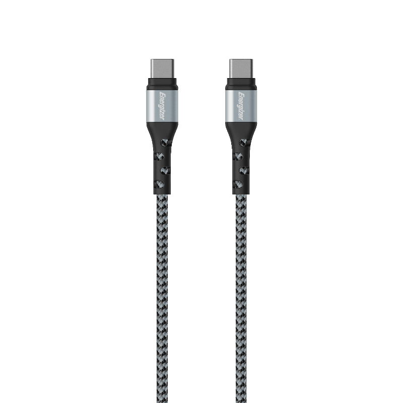 Energizer Ultimate - USB-C to USB-C connection laidas 2m (sidabrinis)