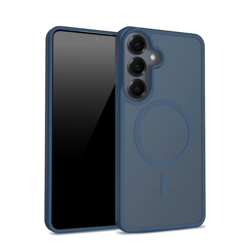 Crong Hybrid Matte Magnetic - MagSafe dėklas Samsung Galaxy S25 (Navy mėlynas)