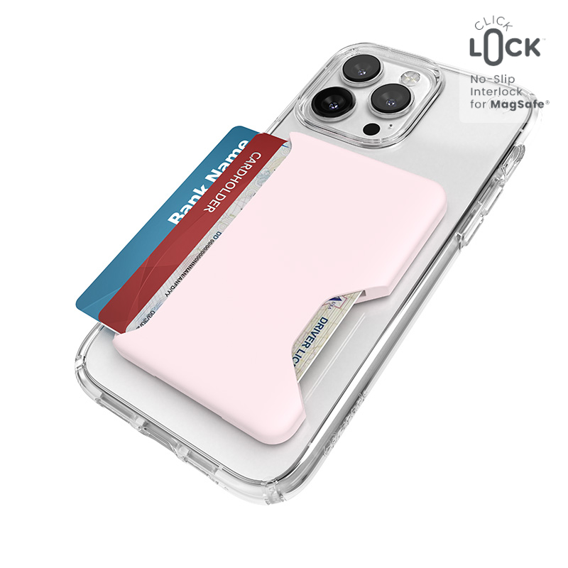 Speck ClickLock Wallet For MagSafe - Magnetic MagSafe Wallet (Nimbus rožinis)