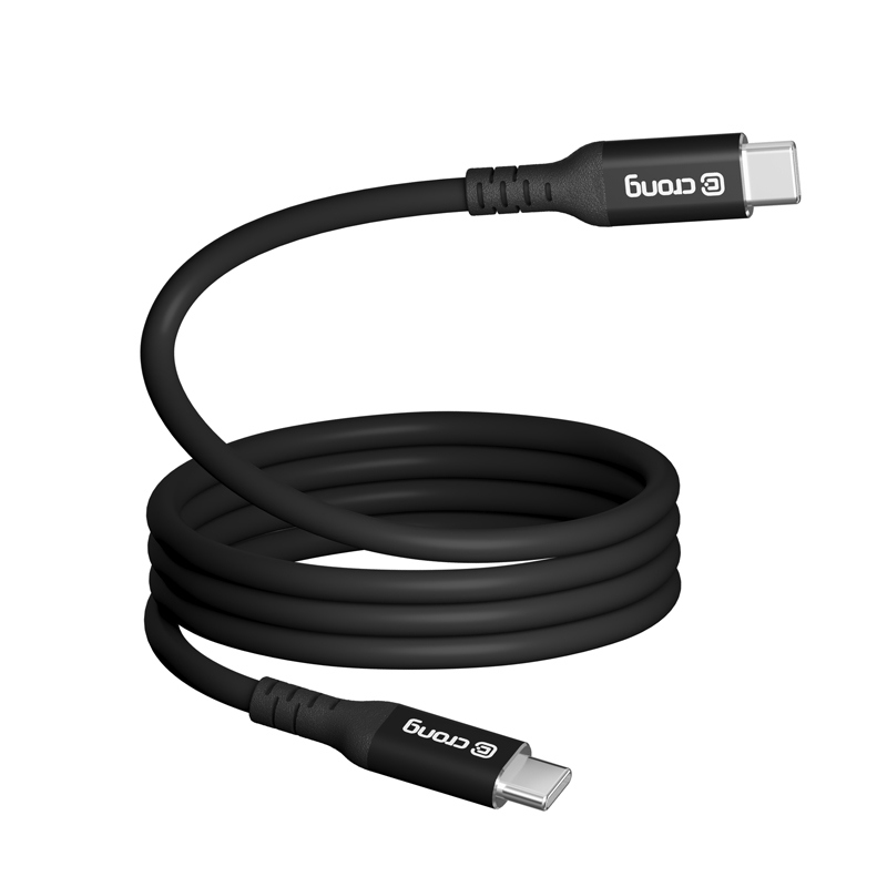 Crong Soft Link - 100W PD 5A USB-C to USB-C laidas 120cm (juodas)