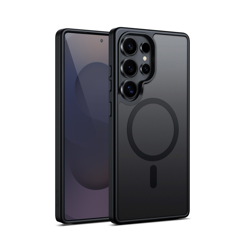 Crong Hybrid Matte Magnetic - MagSafe dėklas Samsung Galaxy S25 Ultra (juodas)