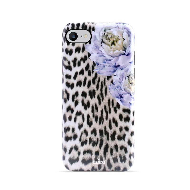 PURO Glam Sweet Leopard - dėklas iPhone SE 2020/8/7 / 6s (Leo Peonies)