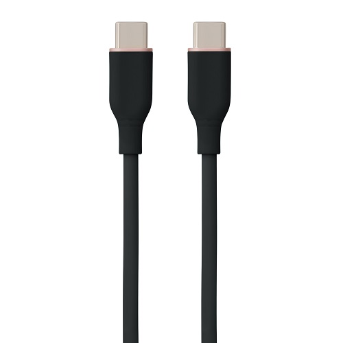 Silikoninis kabelis USB Type-C - Type-C, 60W (juodas, 3m)