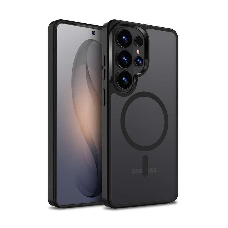 Crong Hybrid Matte Magnetic - MagSafe dėklas Samsung Galaxy S26 Ultra (juodas)