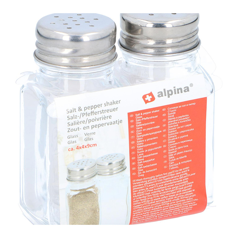 Alpina stiklinių druskos ir pipirų indelių rinkinys, 2 vnt.