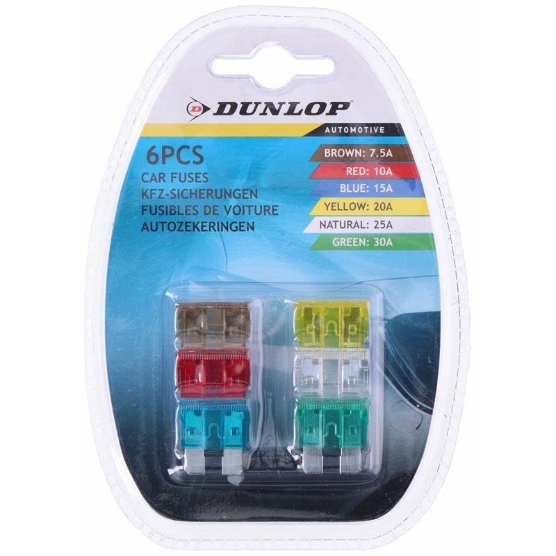 Комплект автомобильных предохранителей Dunlop, 6 шт.