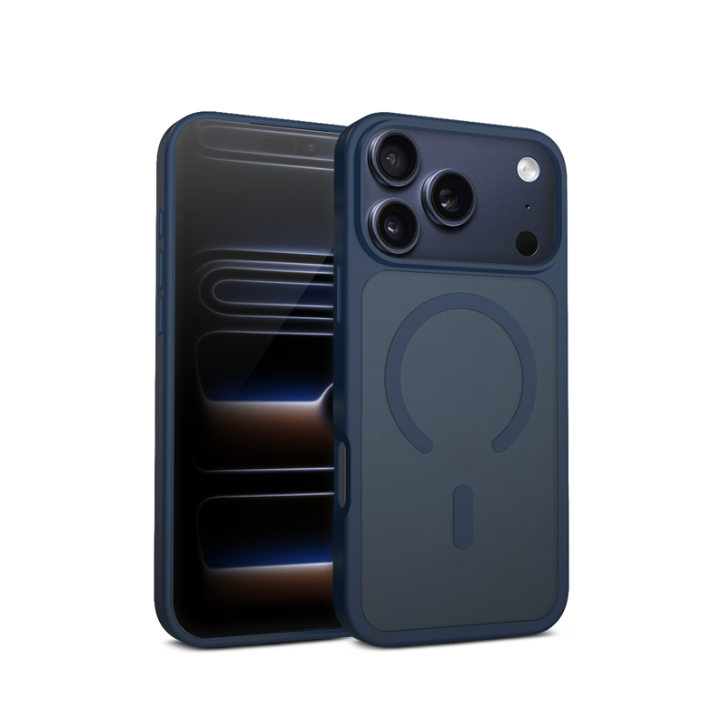 Crong Hybrid Matte Magnetic - MagSafe iPhone 17 Pro dėklas (Navy mėlynas)