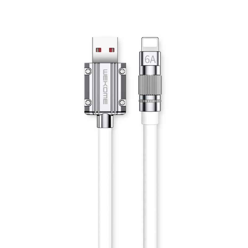 WEKOME WDC-186 Wingle Series - USB-A to Lightning Fast Charging 1m connection laidas (baltas)