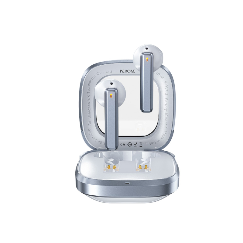 WEKOME VB09 Cyerin Series - Bluetooth wireless ausinės V5.3 TWS with charging dėklas (baltas)