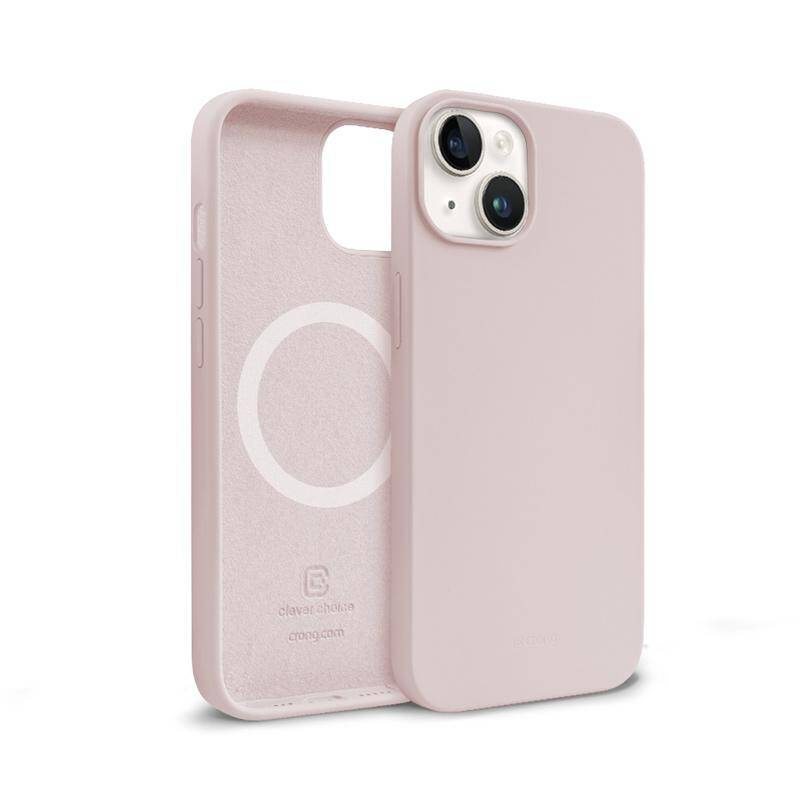 Crong Color Cover Magnetic - iPhone 14 Plus MagSafe dėklas (sand rožinis)
