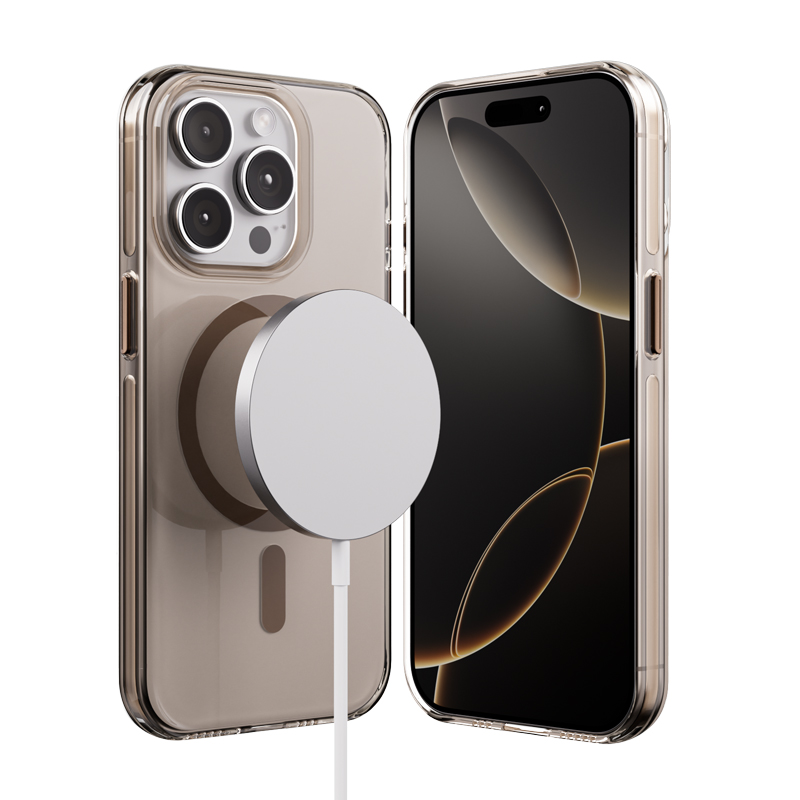 Crong Clear MAG Pro - iPhone 15 Pro MagSafe dėklas (Desert)