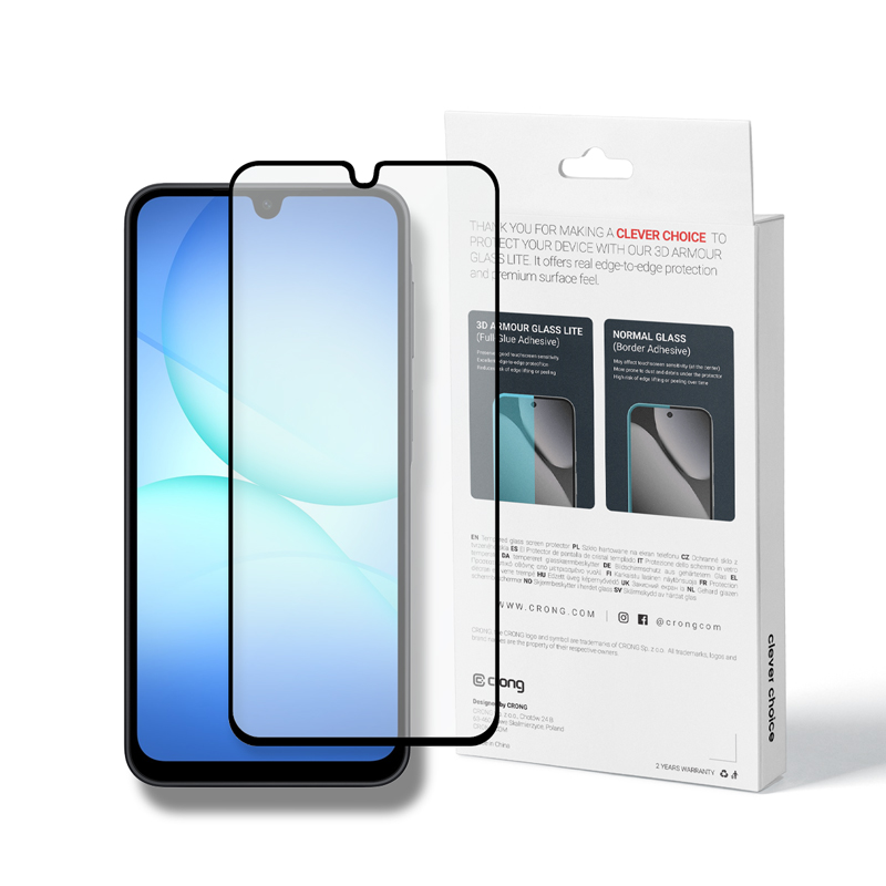 Crong 3D Armour Glass Lite - Full klijai Tempered Glass Samsung Galaxy A16 / A17 / A26