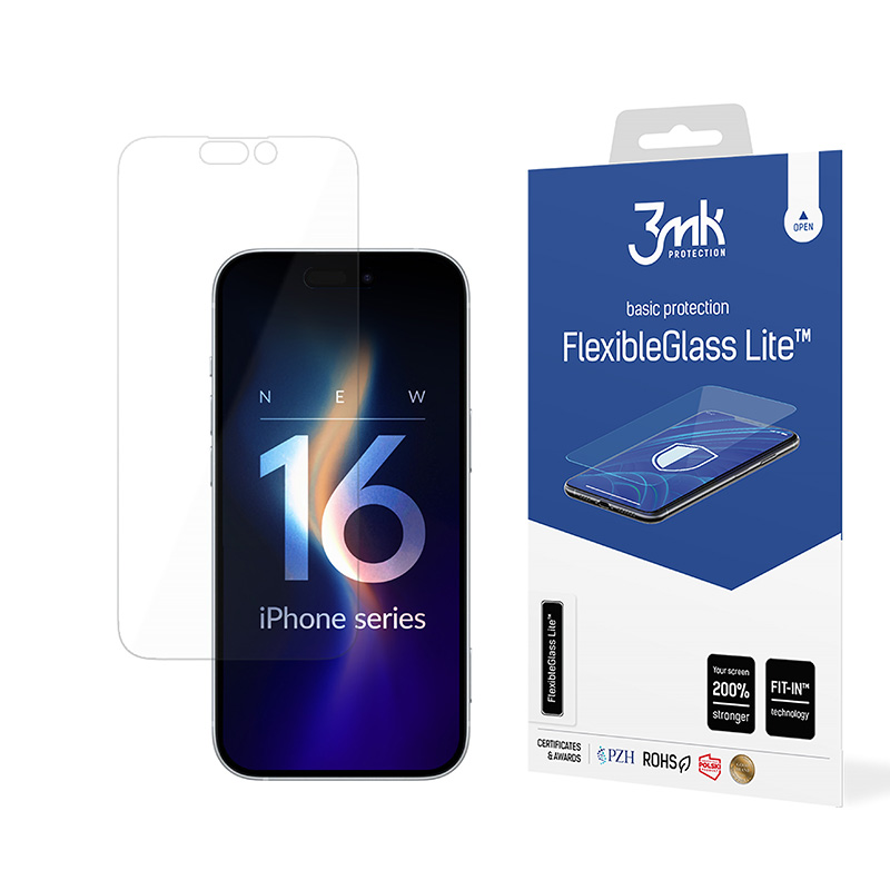 Grūdintas stiklas 3mk FlexibleGlass Lite iPhone 16