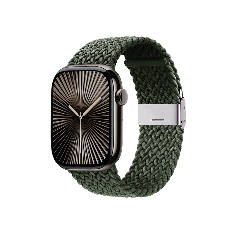 Crong Wave Band – Braided Apple Watch dirželis 44/45/46/49mm (žalias)