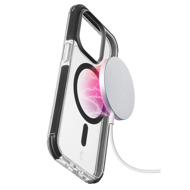 Cellularline Tetra Force Strong apsauga Mag - iPhone 15 Pro MagSafe dėklas with MICROBAN coating (clear)