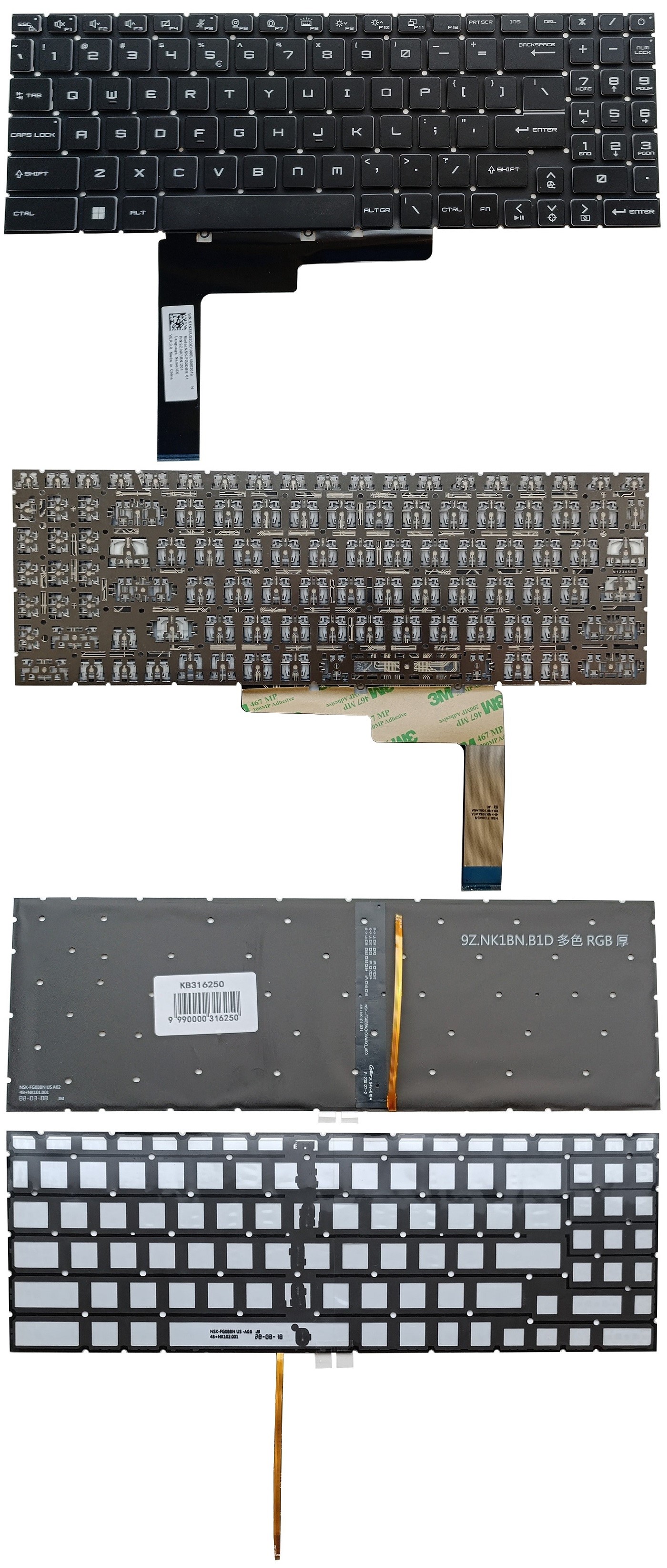 Klaviatūra MSI: MS-1585, su RGB apšvietimu, US