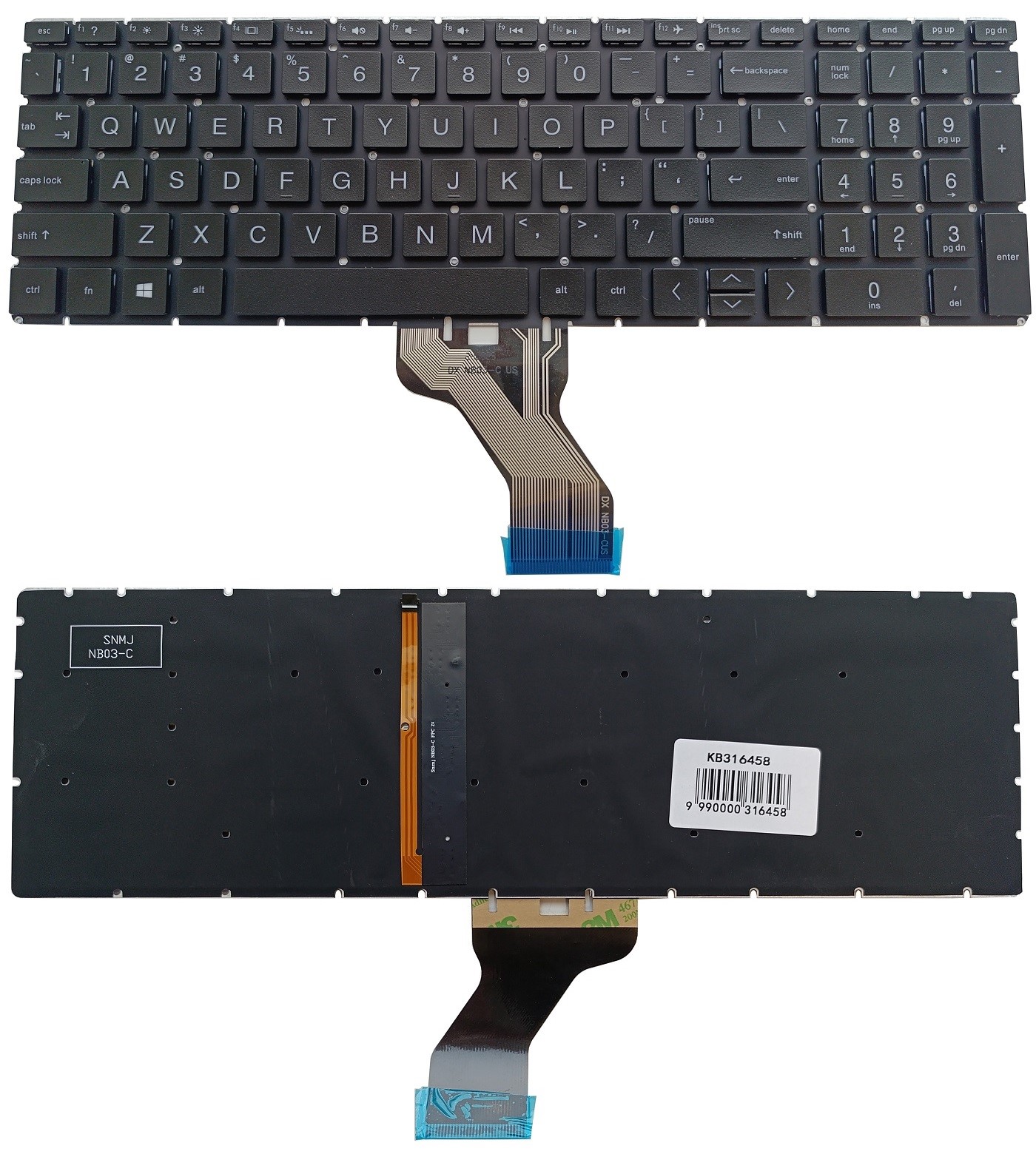 Klaviatūra HP Pavilion 15-CX, 15-DS, su pašvietimu, US