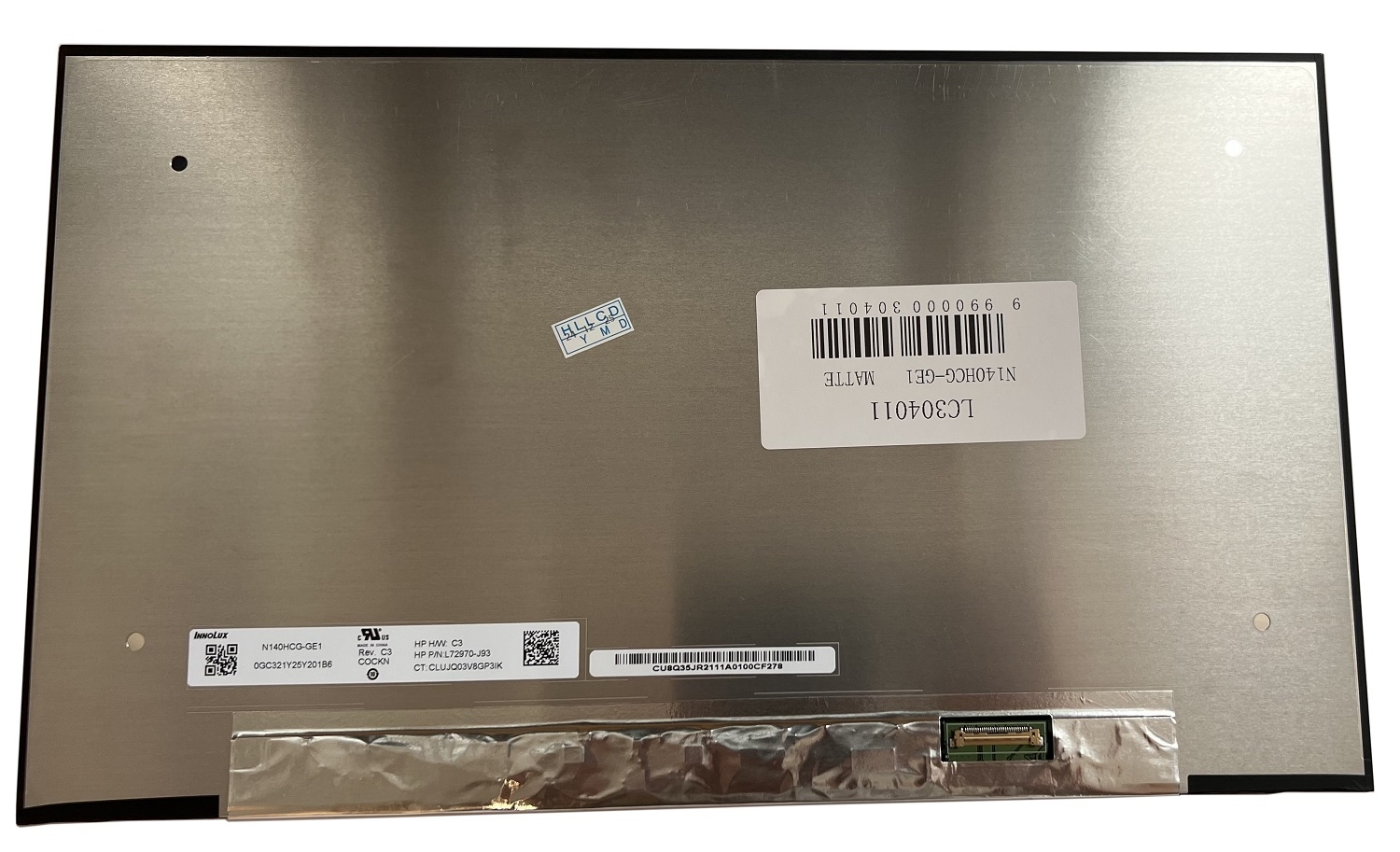 Ekranas 14.0", 1920x1080, 60Hz, matinis, 30pin, dešinėje, IPS