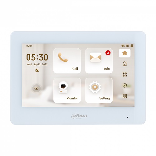 IP domofono monitorius 7 col. Wi-Fi,1024x600,Micro SD kortelės prievadas,PoE(802.3af) baltas, SIP