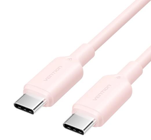 Laidas USB-C į USB-C 1m rožinis Vention