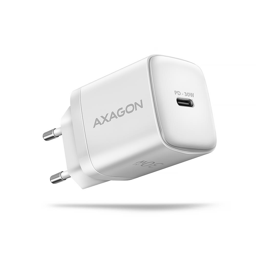Axagon sieninis USB-C įkroviklis 30W 1 jungtis baltas ACU-PD30W