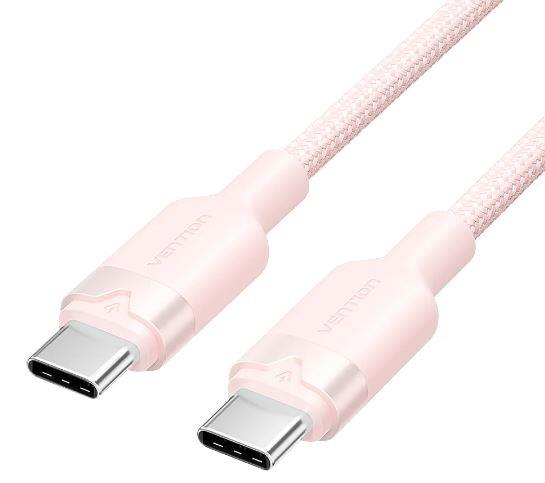 Laidas USB-C į USB-C 1m rožinis Vention