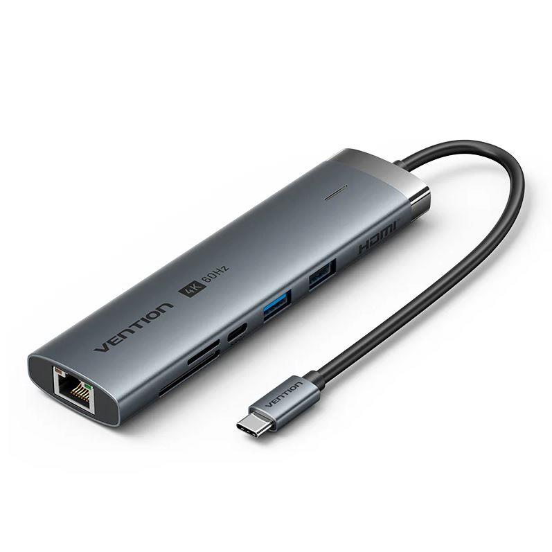 Vention USB-C 9-in-1 4K 60Hz 100W doko stotis