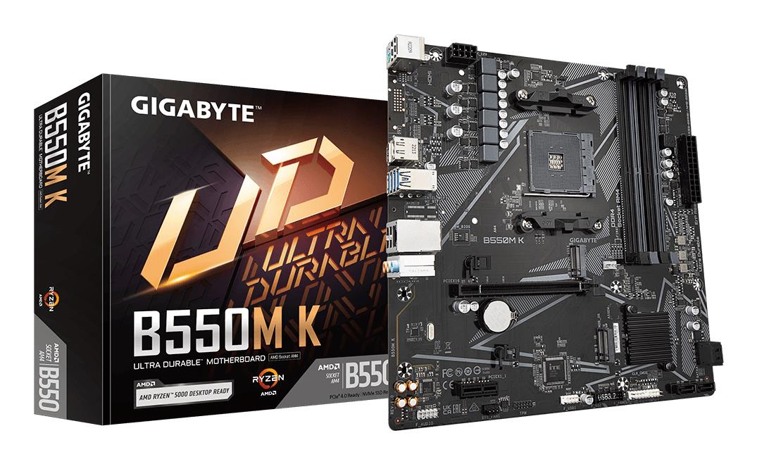 Pagrindinė plokštė GIGABYTE B550M K AMD B550 SAM4 DDR4 Micro-ATX