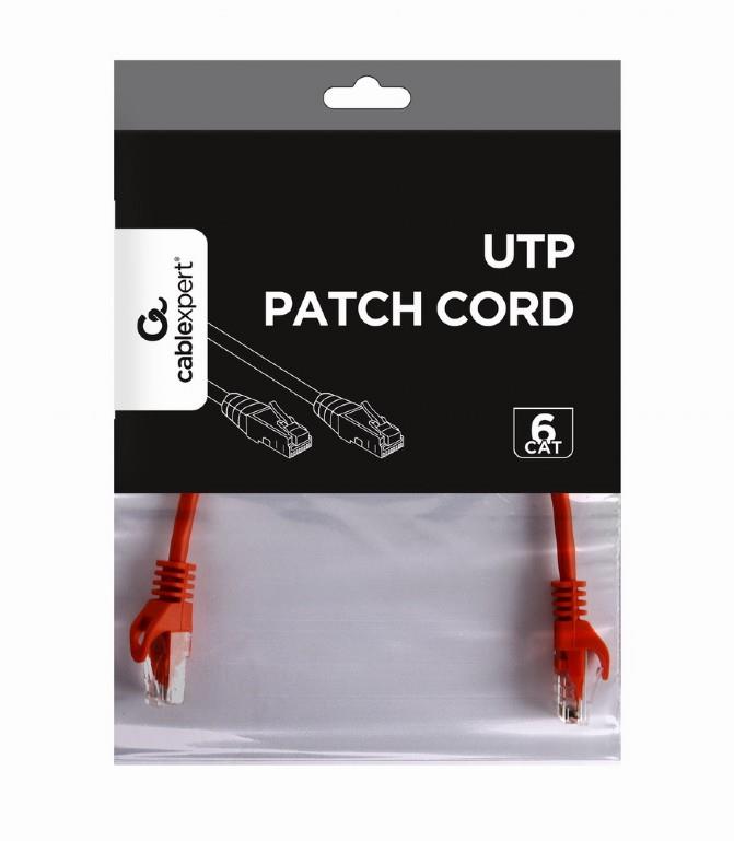 Gembird CAT6 UTP tinklo laidas 0.25m raudonas