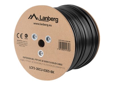 Lanberg FTP vientisas kabelis cat.5e 305m juodas