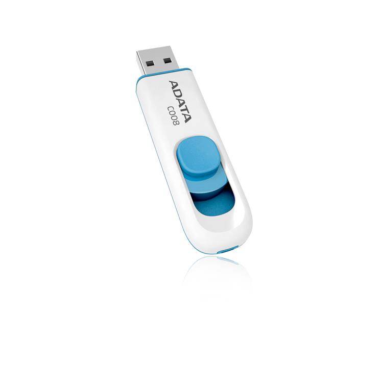 USB atmintinė USB2 16GB balta/mėlyna A-Data C008