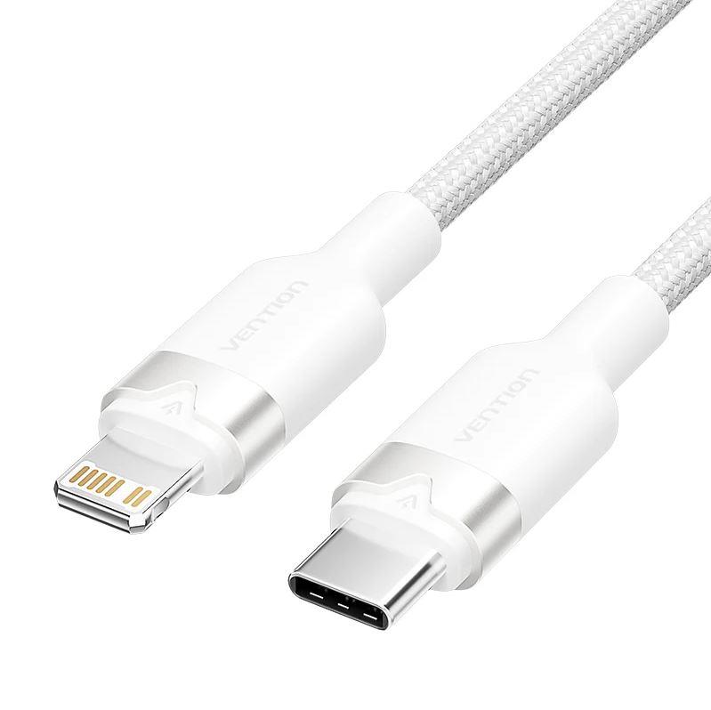 Laidas USB-C į Lightning 2m baltas Vention